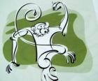 Maymun, Monkey işareti, Çin astrolojisi Maymun yılı. Çin Zodyak 12 yıllık bir çevrim oniki hayvan dokuzuncu